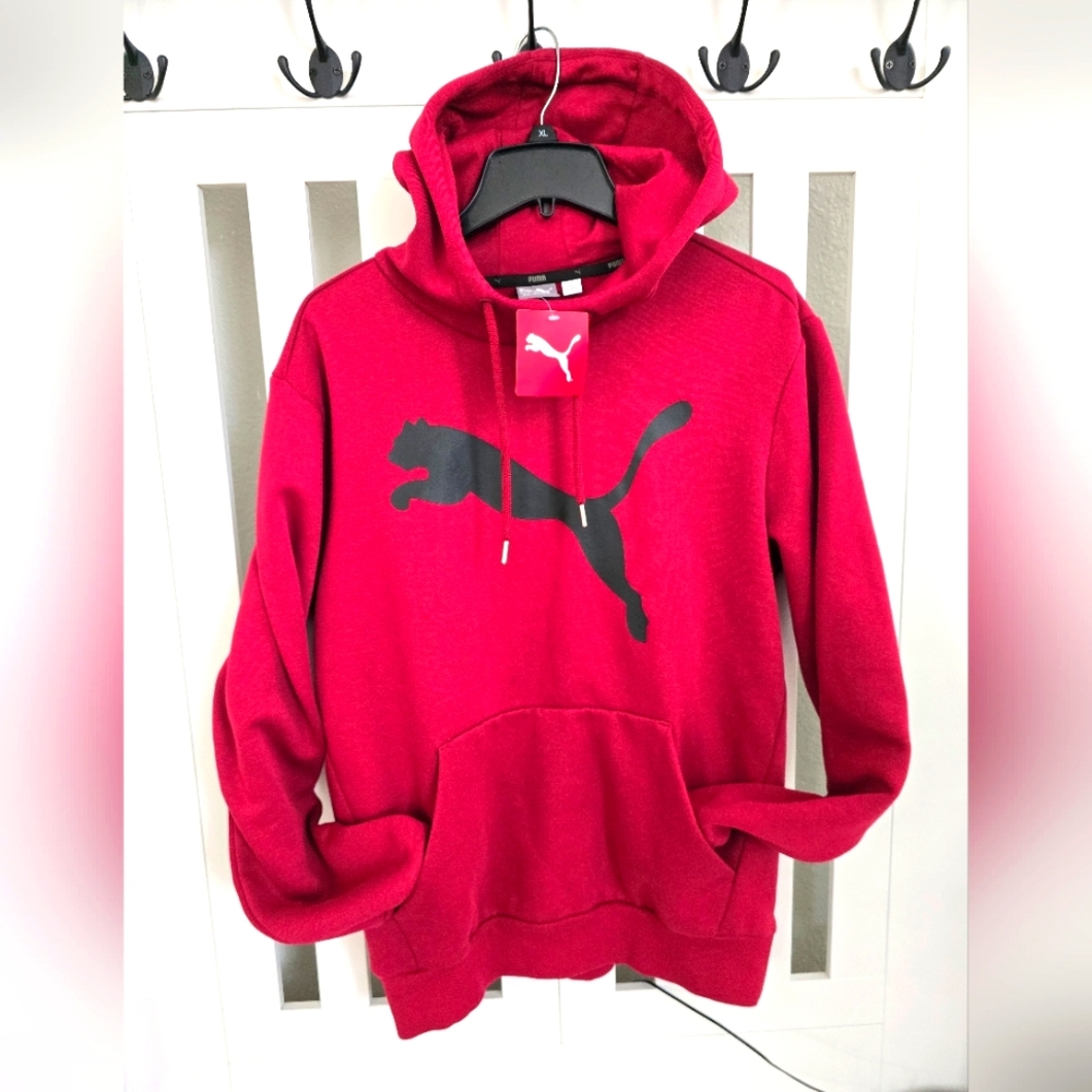 BRAND NEW ! Puma Hoodie Fleece Burgundy Size Medium Men's